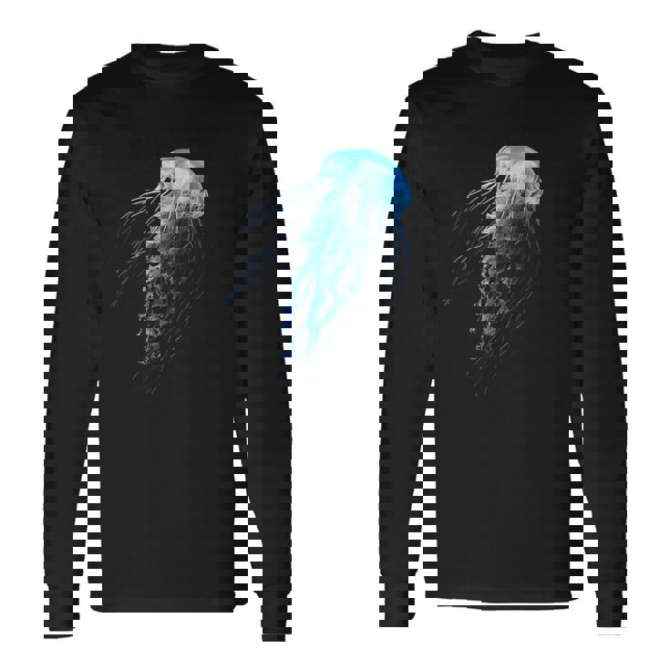 クラゲ 動物 動物園 アート クラゲ 長袖Tシャツ