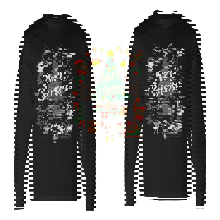 クリスマス サンタ クリスマスツリー レディース キッズ メンズ ダンス かわいい トップス プリント コスチューム 長袖Tシャツ