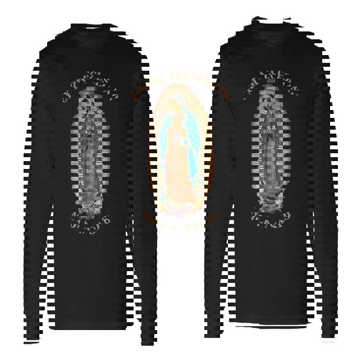 グアダルーペのローマカトリック聖母マリア 長袖Tシャツ