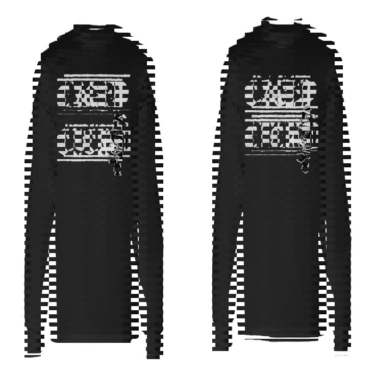 ケージドされた従順なコック、フェムドム カッコド 男性 貞操プレイ 長袖tシャツ 長袖Tシャツ