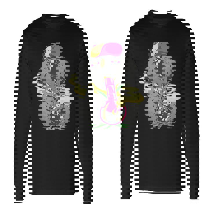 コアラ パンダ スモーキング ボング かわいい 面白い 漫画 長袖Tシャツ