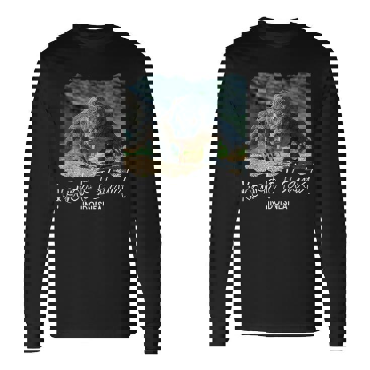 コモド島インドネシアコモドドラゴン 長袖Tシャツ