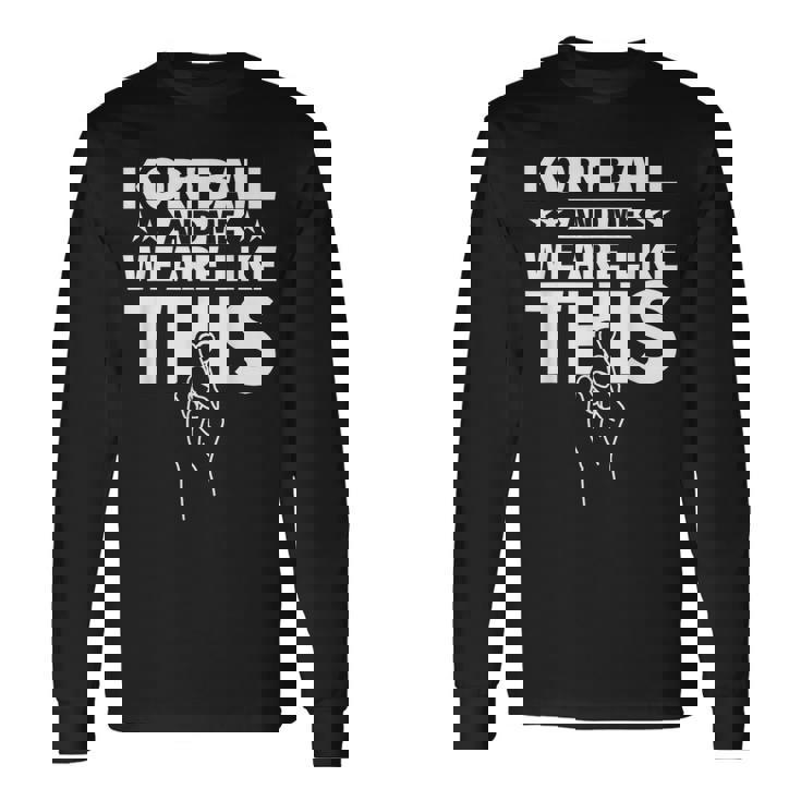 コーフボールと私、こんな感じです 長袖Tシャツ