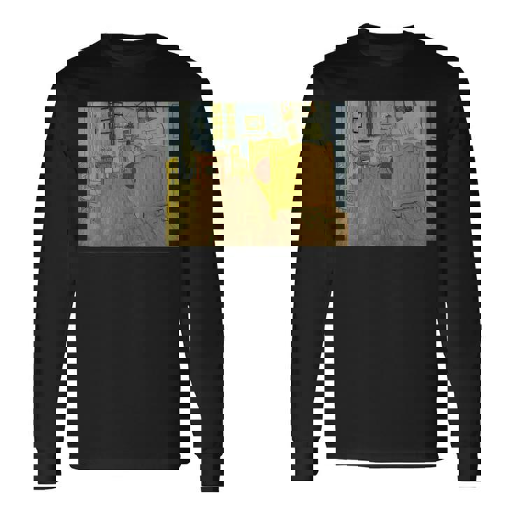 ゴッホ-アルルのベッドルーム 長袖Tシャツ