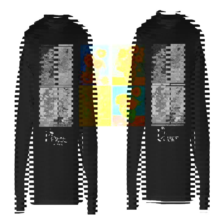 ゴッホの有名な芸術絵画 ひまわりvan Gogh 長袖Tシャツ