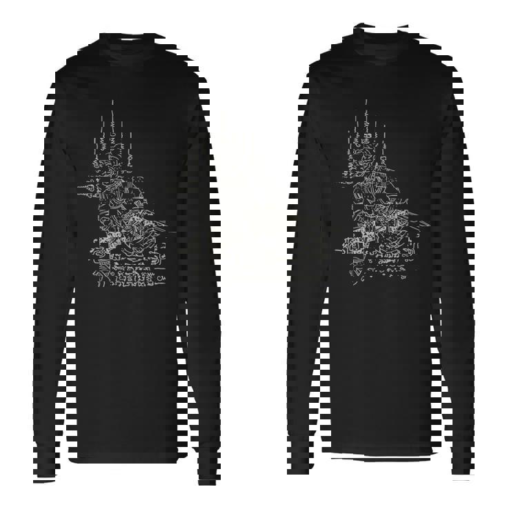 サックヤントタイタトゥーハヌマーン神話ヤントラタイギフト 長袖Tシャツ