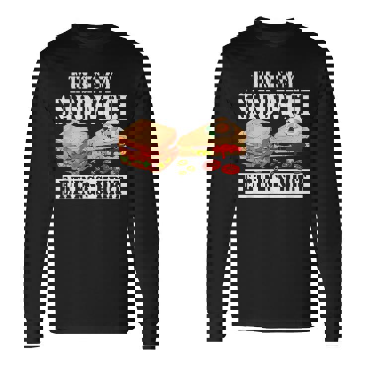 サンドイッチ服 This Is Myandwich Eating 長袖Tシャツ