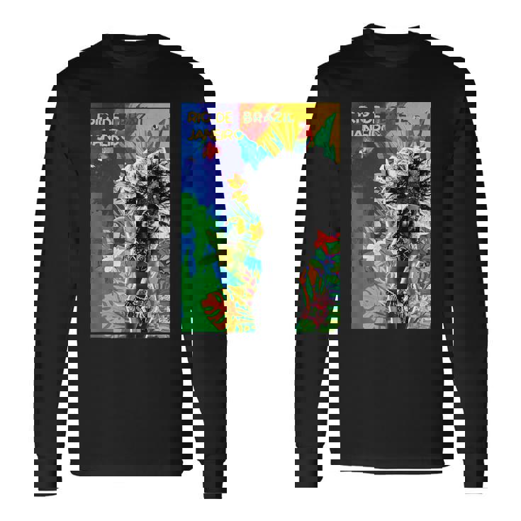 サンバダンサー ブラジル カーニバル リオデジャネイロ カラフル 長袖Tシャツ