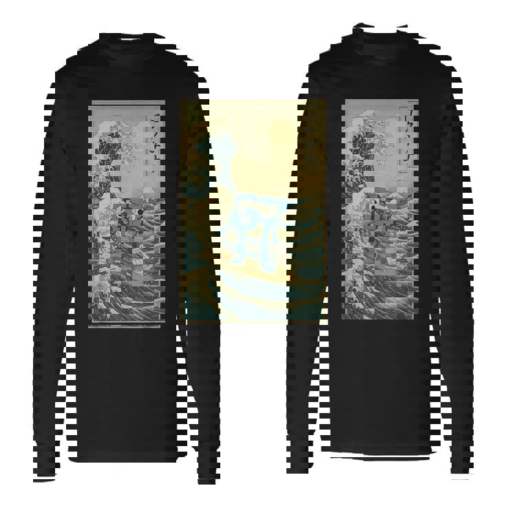 シックスセブン 6-7 神奈川沖大波 67 ブレインロットミーム 長袖Tシャツ