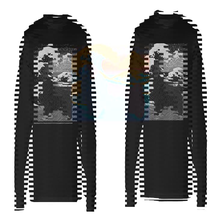 シュールレアリズム 日本画 ニューファンドランド 犬 長袖Tシャツ