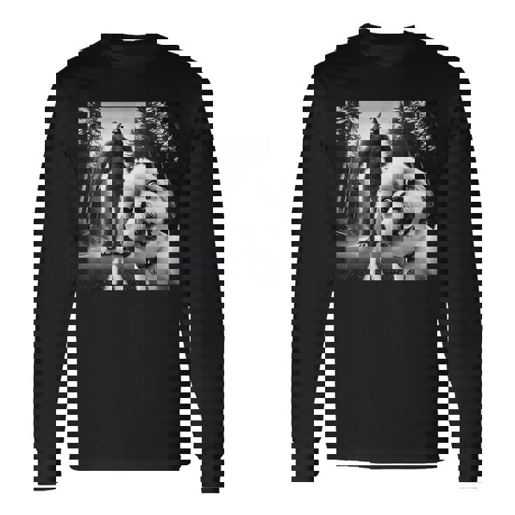 シーズーとビッグフットの森の冒険 長袖Tシャツ