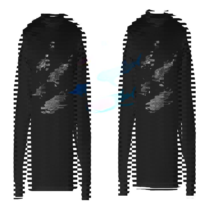 ジンベエザメ マンタ カメ クラゲ 長袖Tシャツ