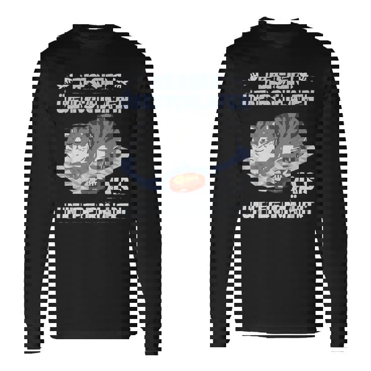 スリープシャツ猫、面白い、ドイツ語で 長袖Tシャツ