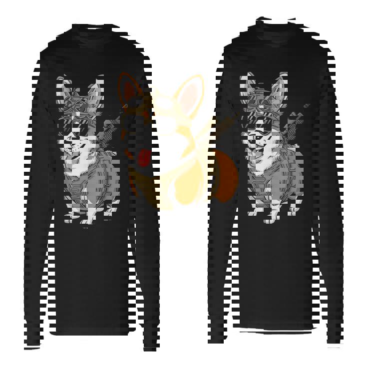 タクティカル コーギー 犬種 戦士 動物 しゃれ ミーム 長袖Tシャツ