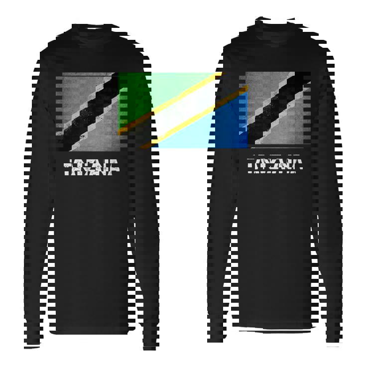 タンザニア国旗tシャツ 長袖Tシャツ