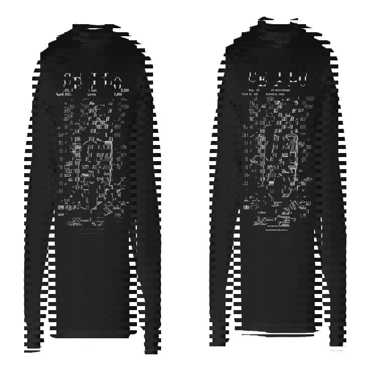 チェロ ヴィンテージ 特許 チェリスト 描画 プリント 長袖Tシャツ