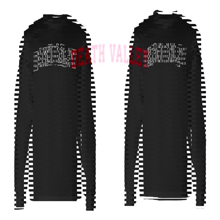 デスバレー国立公園 ビンテージスポーツデザイン レッドデザイン 長袖Tシャツ