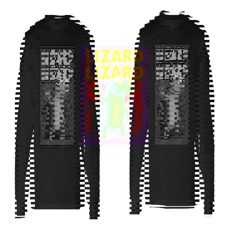 トカゲトカゲミームコミックポスター 長袖Tシャツ