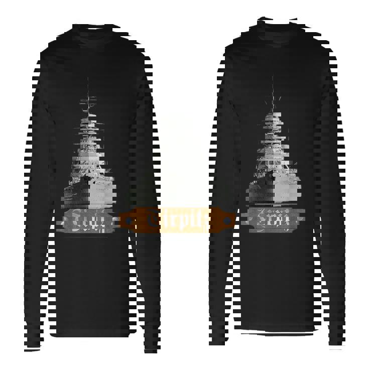ドイツ戦艦ティルピッツ 第二次世界大戦海軍 長袖Tシャツ