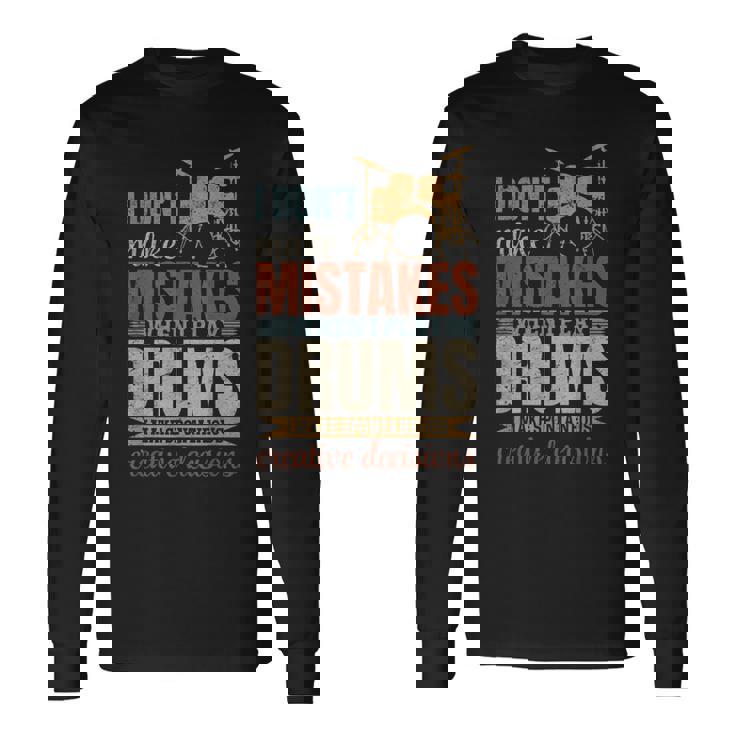 ドラムを弾いても間違えないかっこいいドラムセットラバー 長袖Tシャツ