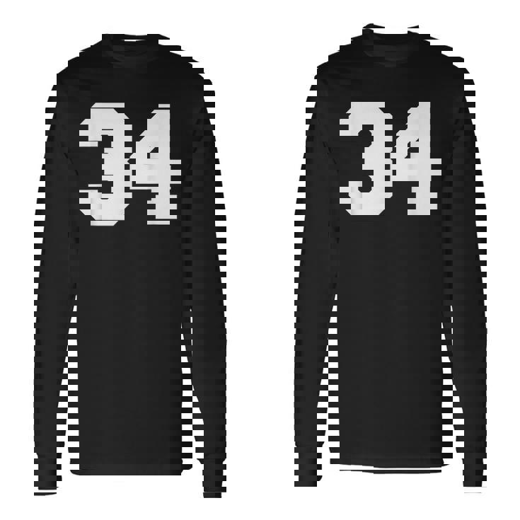 ナンバー34 スポーツジャージプレーヤー 34 ファン フロントプリント ヴァーシティ 長袖Tシャツ