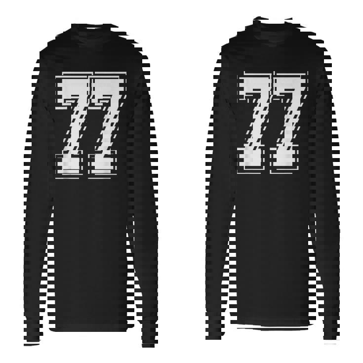 ナンバー77 野球 フットボール 誕生日 長袖Tシャツ