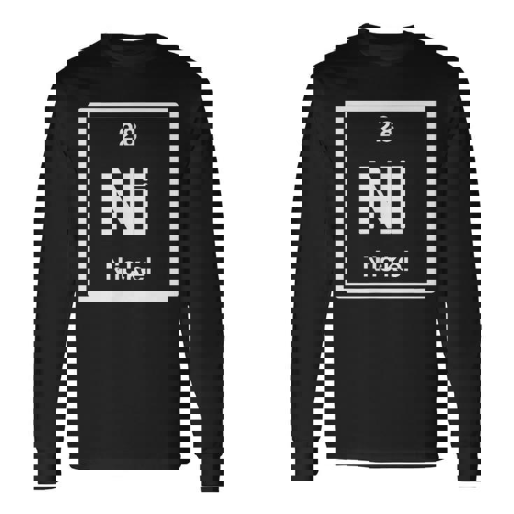 ニッケル-ニッケル-元素周期表-サイエンスギフト 長袖Tシャツ