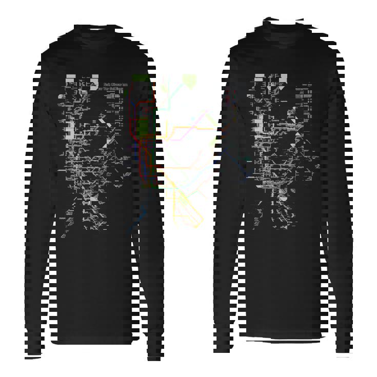 ニューヨーク市メトロマップアート I Heart Ny お土産ギフト 長袖tシャツ 長袖Tシャツ