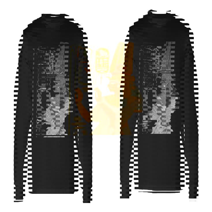 ネフェルタリ女王 古いエジプトファラオ家族 誕生日 クリスマスギフト 長袖Tシャツ