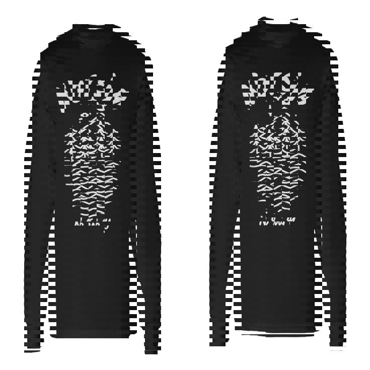 ノルウェー 湖 ノルウェー 長袖Tシャツ