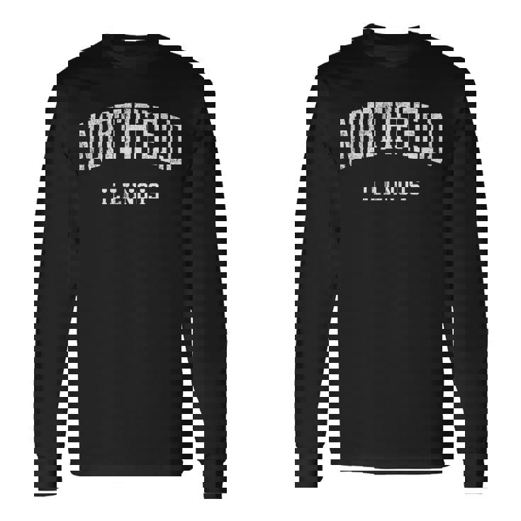 ノースフィールド イリノイ Il ビンテージ アスレチック スポーツデザイン 長袖Tシャツ