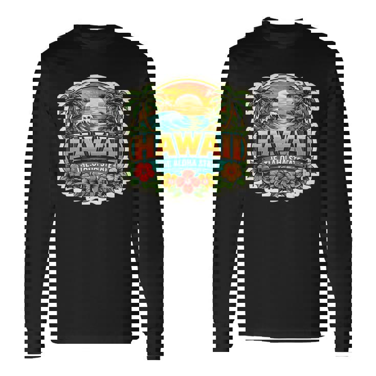 ハワイ アロハ州立大学 お土産 訪問者 記念品 ハワイアン 長袖tシャツ 長袖Tシャツ