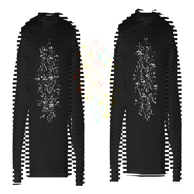 ハート ダイヤ クロス カラフル バリエーション 長袖tシャツ 長袖Tシャツ