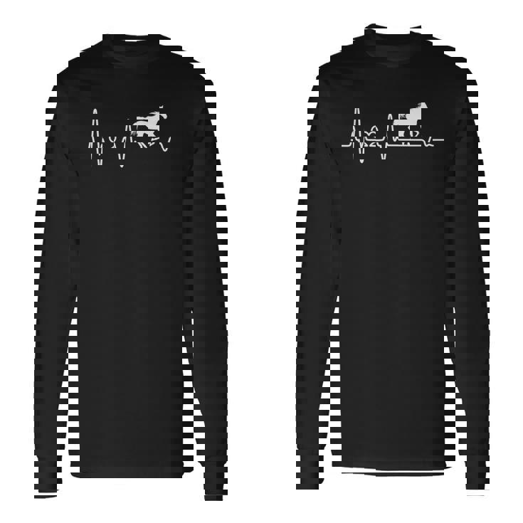 ハートビート、馬、馬好き、ライダー、贈り物、馬が大好き 長袖tシャツ 長袖Tシャツ