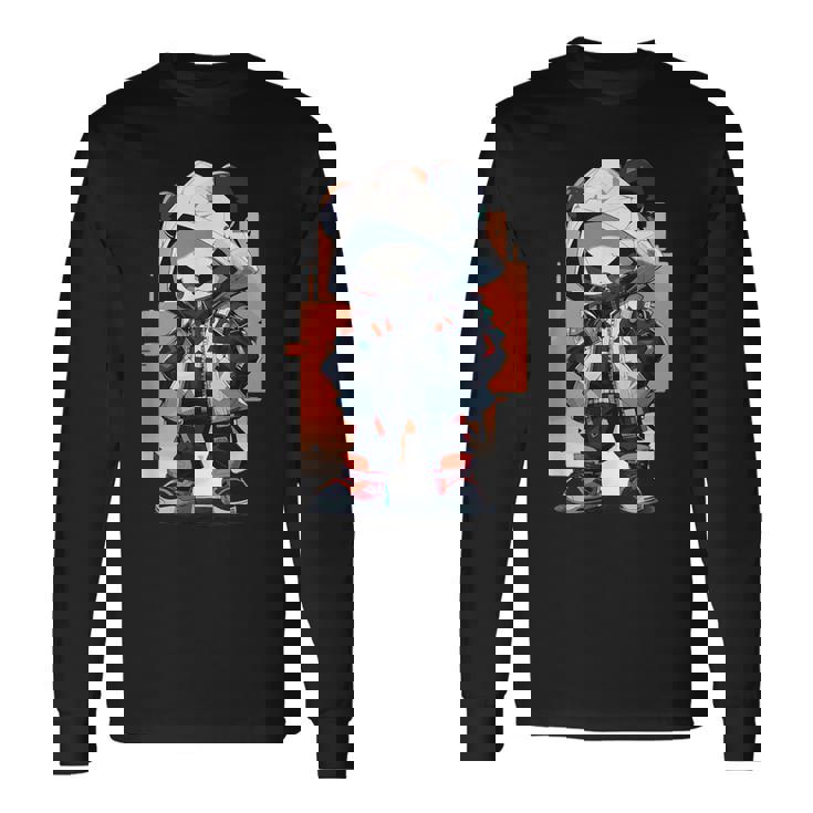 パンダ ストリート 都会 ヒーロー 長袖Tシャツ