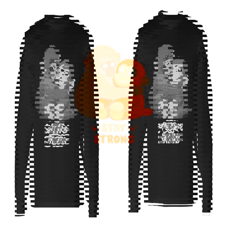 パンチパンチくん 寂しい動物園猿 長袖Tシャツ