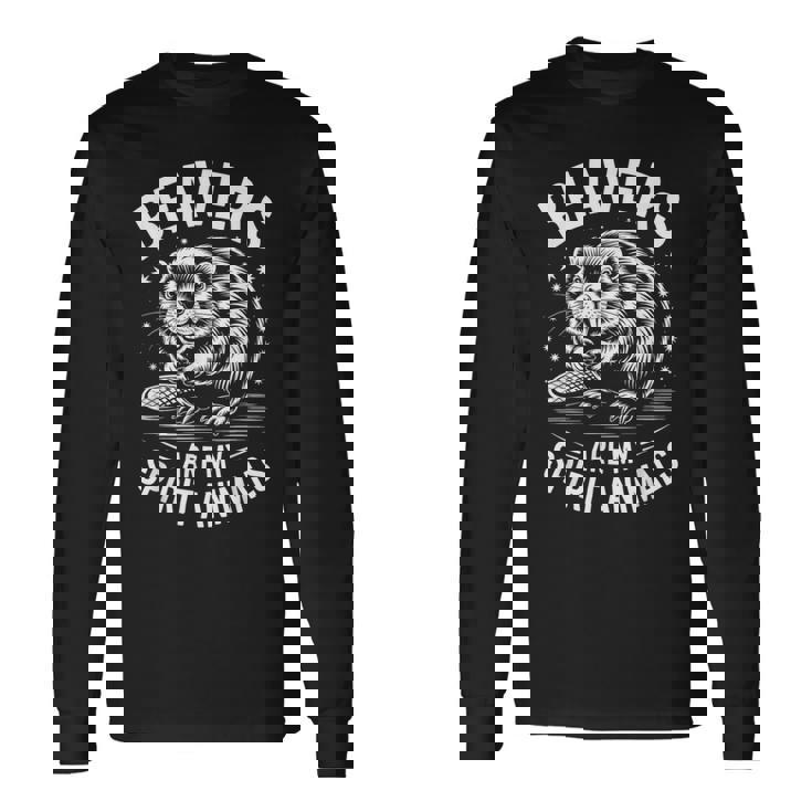 ビーバーズ スピリットアニマルズ おもしろビーバー 長袖Tシャツ