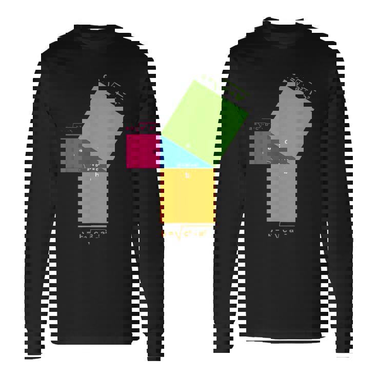 ピタゴラスの定理 教師と生徒のための数学の数式 長袖Tシャツ