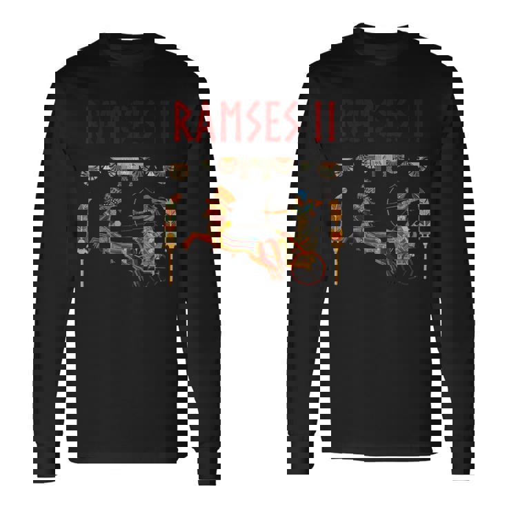 ファラオ・ラムセス2世 戦車 古代エジプト 長袖Tシャツ