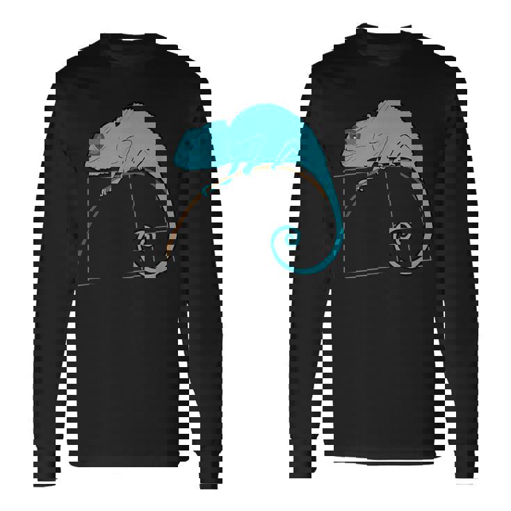 フィボナッチカメレオン黄金比 長袖Tシャツ