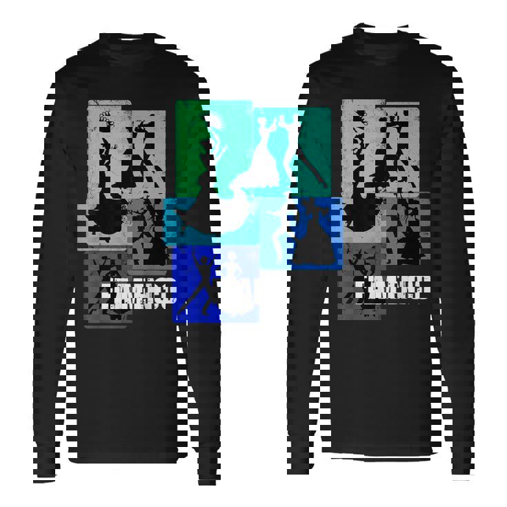 フラメンコダンサー用フラメンコtシャツ レトロメンズフラメンコ 長袖Tシャツ