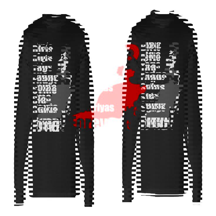 フラメンコダンススタイルパロス 長袖Tシャツ