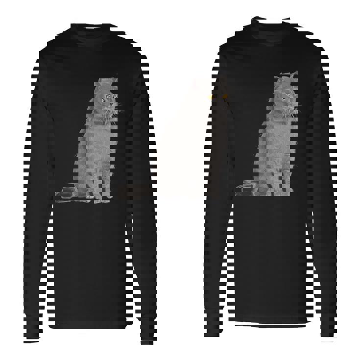 ブリティッシュショートヘアの猫 長袖tシャツ 長袖Tシャツ