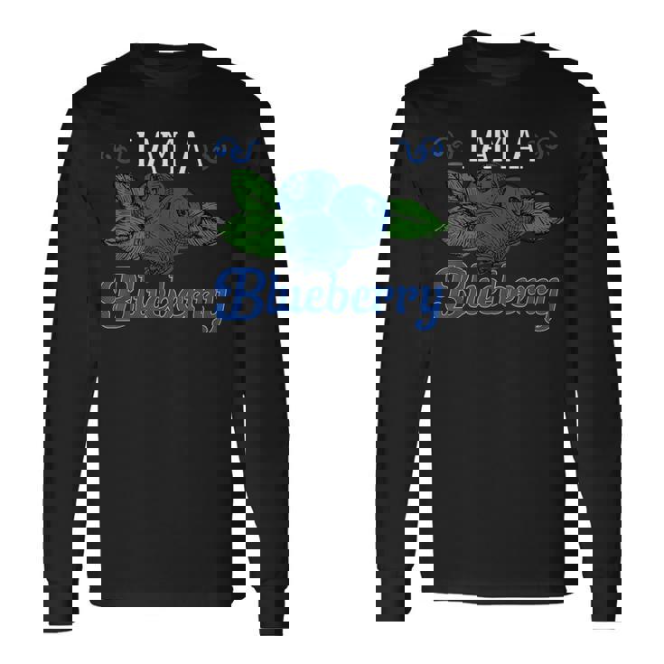 ブルーベリーフルーツ-アイ・アム・ア・ブルーベリー 長袖Tシャツ