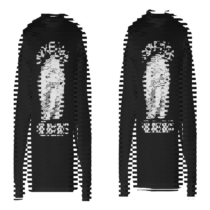 ホッキョクグマを救え 絶滅危惧種の北極動物 長袖Tシャツ