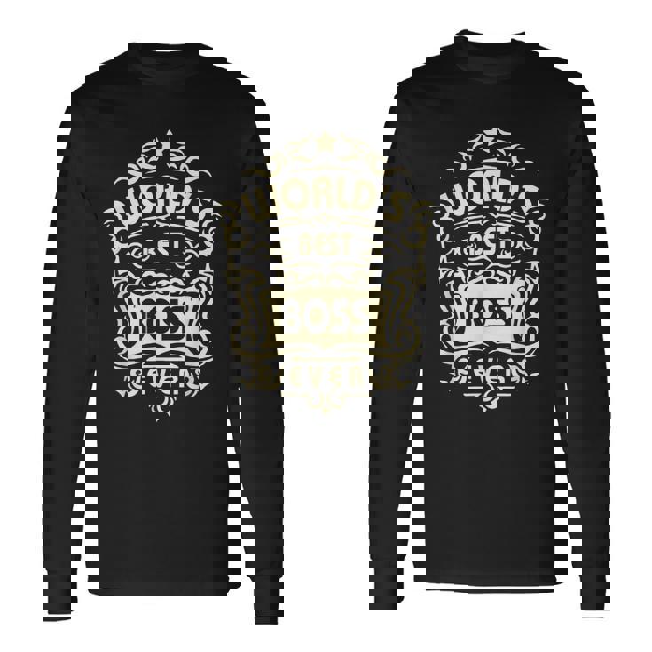 ボスの日 史上最高のボス 最高のボス 長袖Tシャツ