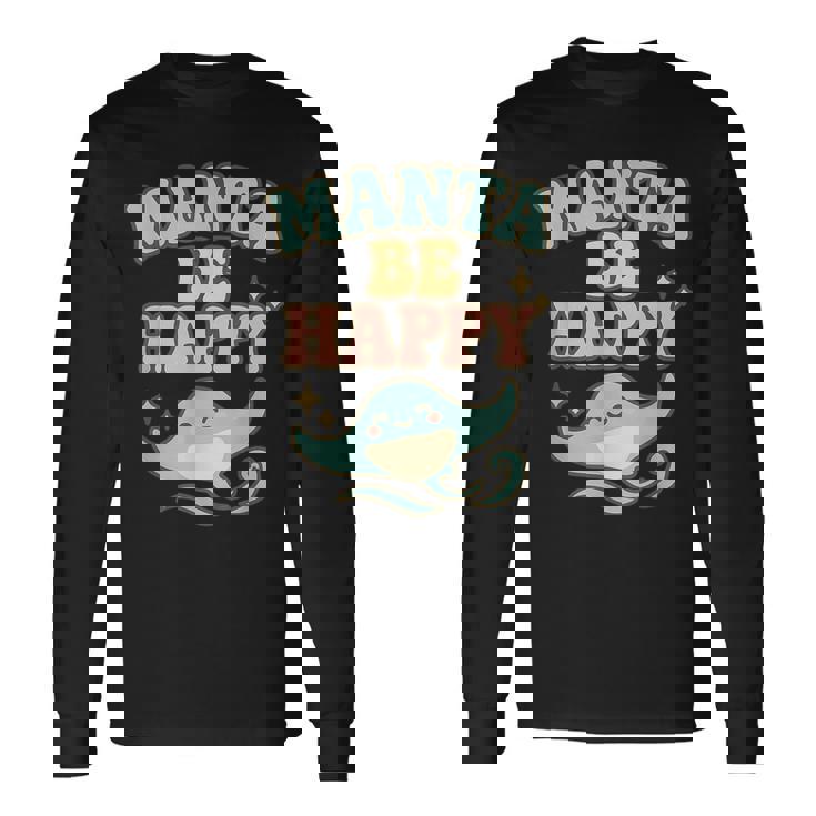 マンタ・ビ・ハッピー 長袖Tシャツ