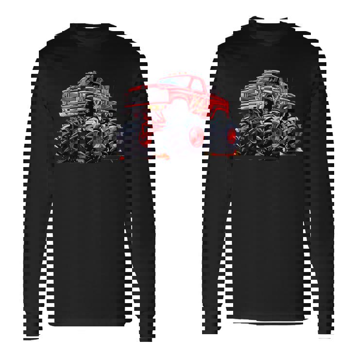 モンスタートラック 幼児用 キッズ レトロ ヴィンテージ モンスタートラック 長袖Tシャツ