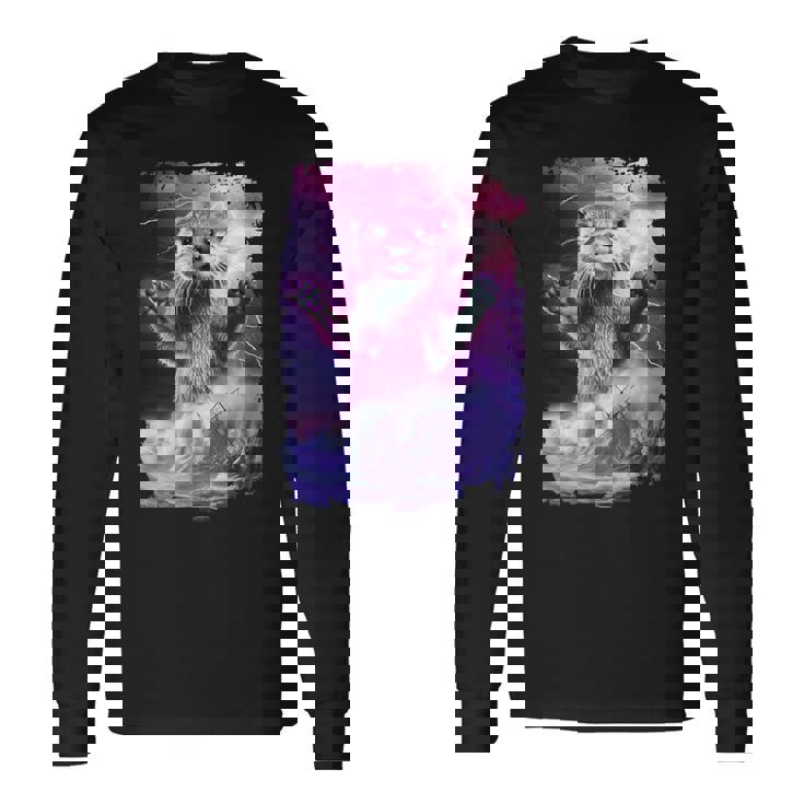 モンスター・クラーケン カワウソ神話 深海の生き物 長袖Tシャツ