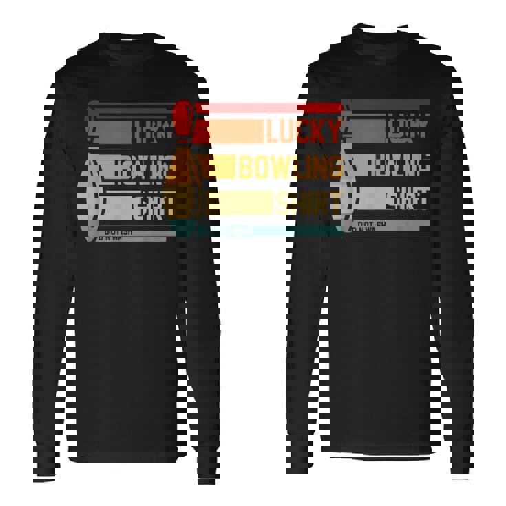 ラッキーボーリングシャツ おもしろボーリングトーナメントボウラーヴィンテージ 長袖Tシャツ